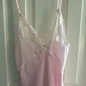Vintage late 80’s Blanche gorgeous pretty pink poly nightgown size Petite